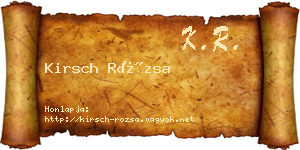 Kirsch Rózsa névjegykártya